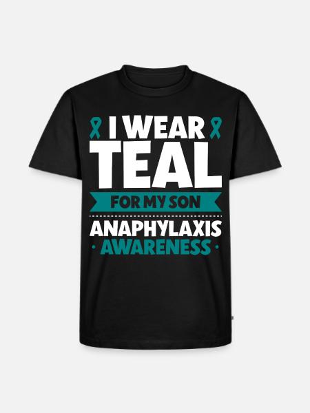 Anaphylaxie Sohn - Ich trag Türkis - Männer Premium Bio T-Shirt - Schwarz