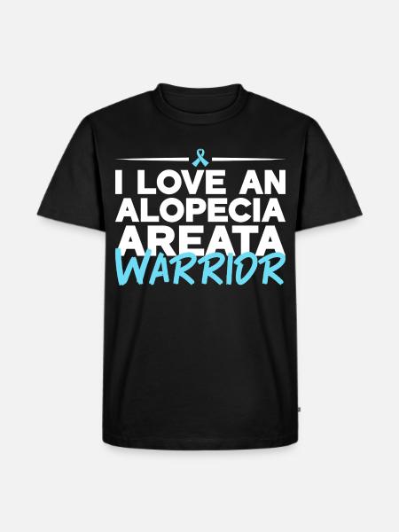 Alopecia Areata - Liebe für Kämpfer - Männer Premium Bio T-Shirt - Schwarz