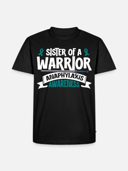 Schwester eines Kämpfers - Anaphylaxie - Männer Premium Bio T-Shirt - Schwarz