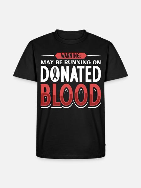 Spenderblut Spruch - Aplastische Anämie - Männer Premium Bio T-Shirt - Schwarz