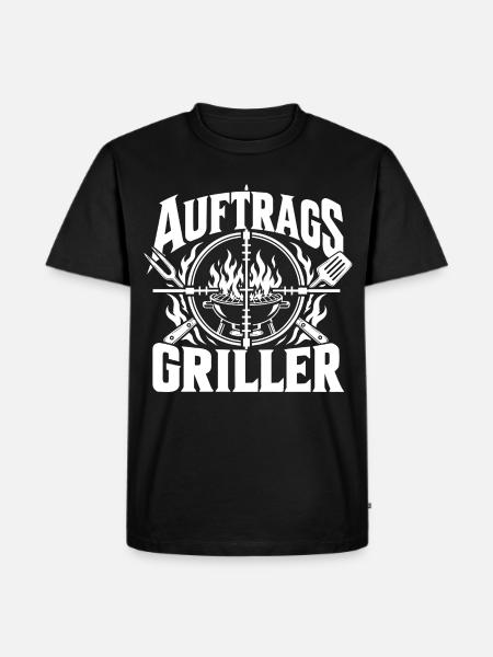 Auftragsgriller Flammenkreis - Männer Premium Bio T-Shirt - Schwarz