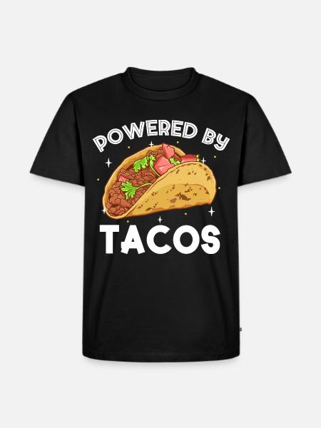 Powered by Tacos - Männer Premium Bio T-Shirt - Schwarz