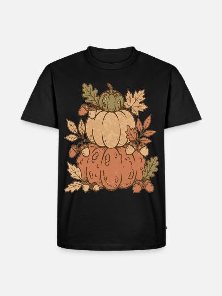 Herbst-Pumpkin-Komposition - Männer Premium Bio T-Shirt - Schwarz
