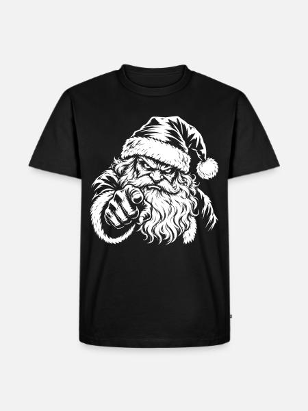 Böser Weihnachtsmann - Männer Premium Bio T-Shirt - Schwarz