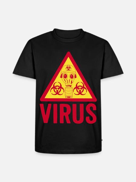 Viraler Krieg (rot und gelb) - Männer Premium Bio T-Shirt - Schwarz
