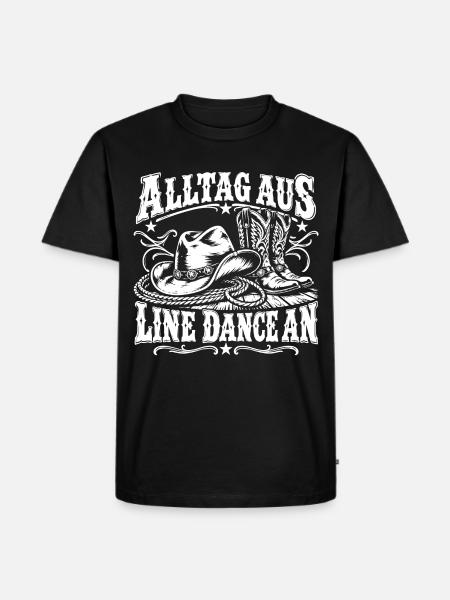 Line Dance - Männer Premium Bio T-Shirt - Schwarz