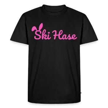 Ski Rabbit Ski Party Neige Piste d’hiver rose - T-shirt Premium bio Homme - noir - Devant - Nico (187cm)