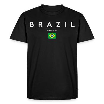 Drapeau brésilien, fierté brésilienne - T-shirt Premium bio Homme - noir - Devant - Nico (187cm)
