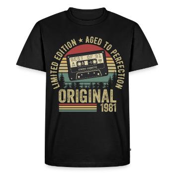 1981 Vintage Vintage 1981 Birthday 1981 Retro - Men's Premium Organic T-Shirt - black - Front - Nico (187cm)