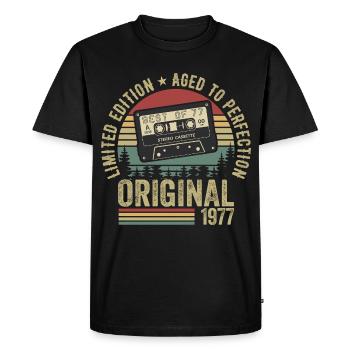1977 Vintage Vintage 1977 Birthday 1977 Retro - Men's Premium Organic T-Shirt - black - Front - Nico (187cm)