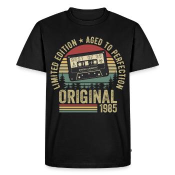 1985 Millésime 1985 Anniversaire 1985 Rétro - T-shirt Premium bio Homme - noir - Devant - Nico (187cm)