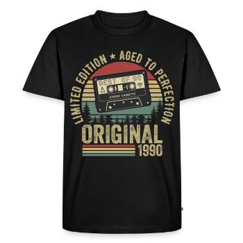 Années 1990 Millésime Anniversaire des années 1990 Rétro des années 1990 - T-shirt Premium bio Homme - noir - Devant - Nico (187cm)