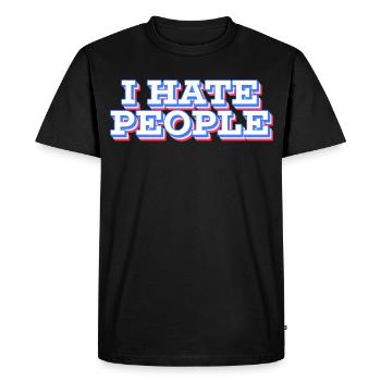 Je déteste les gens – T-shirt antisocial drôle - T-shirt Premium bio Homme - noir - Devant - Nico (187cm)