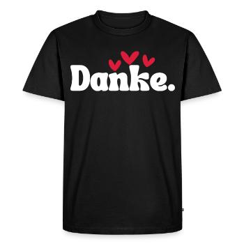 Typographie du cœur de remerciement - T-shirt Premium bio Homme - noir - Devant - Nico (187cm)
