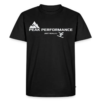 Performance optimale - Pas vraiment | Humour de ski - T-shirt Premium bio Homme - noir - Devant - Nico (187cm)