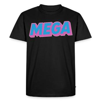 Lettres méga-stylées rétro des années 90 et 80 - T-shirt Premium bio Homme - noir - Devant - Nico (187cm)