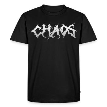 Chaos Death Metal – Typographie du grunge heavy metal - T-shirt Premium bio Homme - noir - Devant - Nico (187cm)