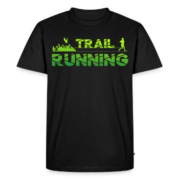 Trail Running Eagle Mountains Forest Shoes Profil Vert - T-shirt Premium bio Homme - noir - Devant - Nico (187cm)