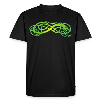 Serpent celte vert - T-shirt Premium bio Homme - noir - Devant - Nico (187cm)