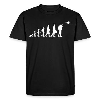 Evolution Airplane Enthusiast - Men's Premium Organic T-Shirt - black - Front - Nico (187cm)