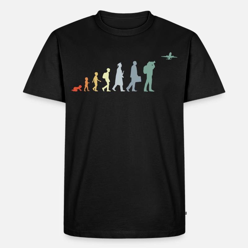 Flugzeugbeobachter Evolution - Männer Premium Bio T-Shirt - Schwarz
