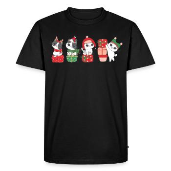 cat in christmas - Men's Premium Organic T-Shirt - black - Front - Nico (187cm)