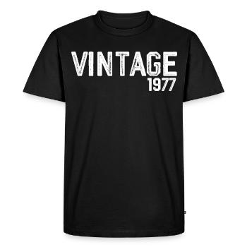 vintage 1977 - T-shirt Premium bio Homme - noir - Devant - Nico (187cm)