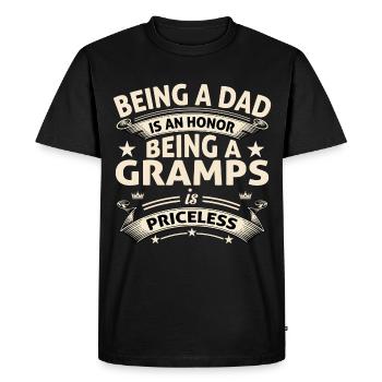 BEING A GRAMPS - Men's Premium Organic T-Shirt - black - Front - Nico (187cm)