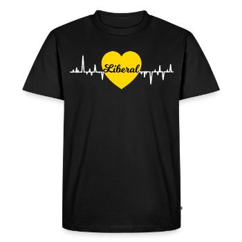 Le coeur libéral - T-shirt Premium bio Homme - noir - Devant - Nico (187cm)