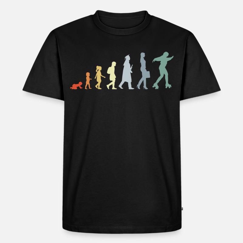 Roller Skater Evolution - Männer Premium Bio T-Shirt - Schwarz