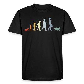 Evolution of a cat lover - Men's Premium Organic T-Shirt - black - Front - Nico (187cm)