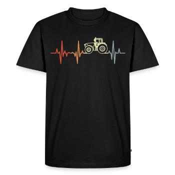 ECG Tracteur Rétro - T-shirt Premium bio Homme - noir - Devant - Nico (187cm)