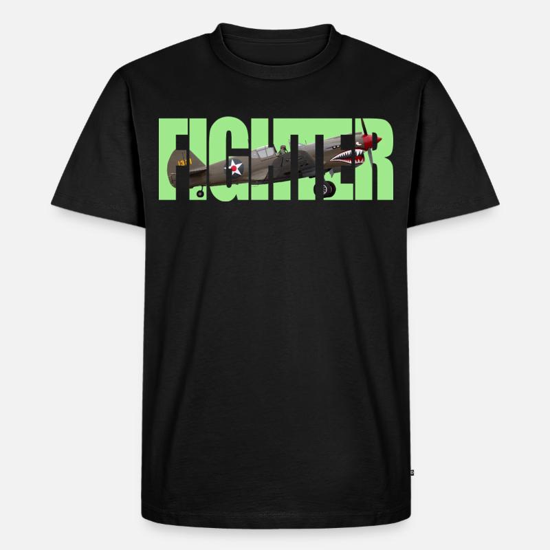 Fighter P-40 Warhawk - Männer Premium Bio T-Shirt - Schwarz