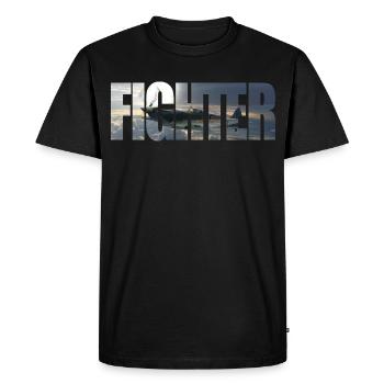 Chasseur Spitfire - T-shirt Premium bio Homme - noir - Devant - Nico (187cm)