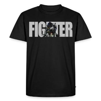 Fighter - Men's Premium Organic T-Shirt - black - Front - Nico (187cm)