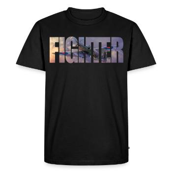 Chasseur Spitfire - T-shirt Premium bio Homme - noir - Devant - Nico (187cm)