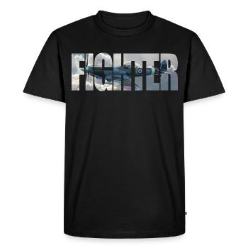 Chasseur Spitfire - T-shirt Premium bio Homme - noir - Devant - Nico (187cm)