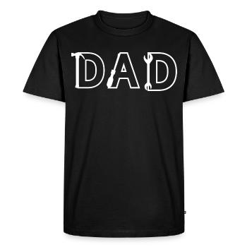 DAD Tool Letters - Men's Premium Organic T-Shirt - black - Front - Nico (187cm)