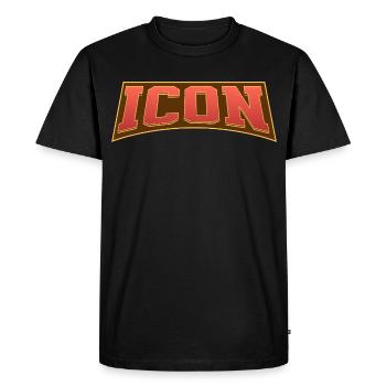 Icône - T-shirt Premium bio Homme - noir - Devant - Nico (187cm)