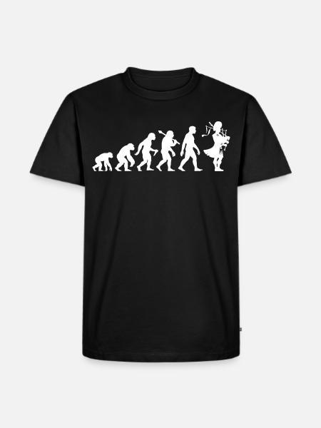 Dudelsack Evolution Für Dudelsackspieler - Männer Premium Bio T-Shirt - Schwarz