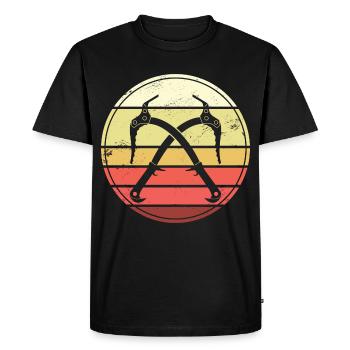 Escalade de glace rétro piolet grimpeur sur glace - T-shirt Premium bio Homme - noir - Devant - Nico (187cm)
