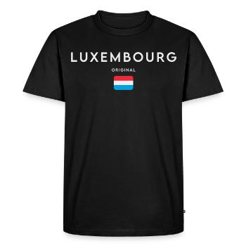 Drapeau du Luxembourg, fierté luxembourgeoise - T-shirt Premium bio Homme - noir - Devant - Nico (187cm)