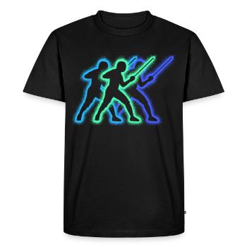 Escrime Escrime Silhouettes Hommes Escrime - T-shirt Premium bio Homme - noir - Devant - Nico (187cm)