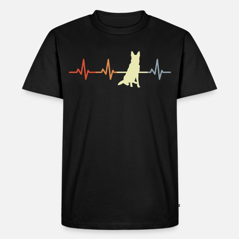 Deutscher Schäferhund Herzschlag - Männer Premium Bio T-Shirt - Schwarz