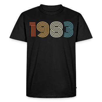 1983 Cadeau 1983 Vintage 1983 - T-shirt Premium bio Homme - noir - Devant - Nico (187cm)