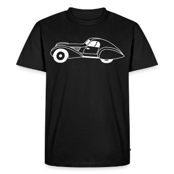 White automobile and water drop - Men's Premium Organic T-Shirt - black - Front - Nico (187cm)