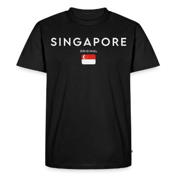Singapore flag, Singapore pride - Men's Premium Organic T-Shirt - black - Front - Nico (187cm)