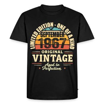 September 1967 Gift 1967 Vintage September 1967 - Men's Premium Organic T-Shirt - black - Front - Nico (187cm)