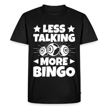 Joueur de bingo Moins parler Plus de bingo - T-shirt Premium bio Homme - noir - Devant - Nico (187cm)