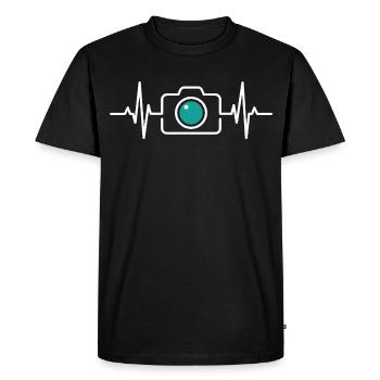 Camera Heartbeat Photography Design - Men's Premium Organic T-Shirt - black - Front - Nico (187cm)
